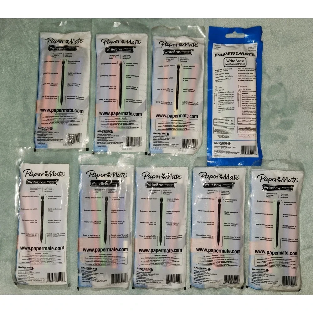 Lot of 9 Paper Mate Write Bros Pack Of 5 Mechanical Pencils 0.7 mm,#2 (45 total)